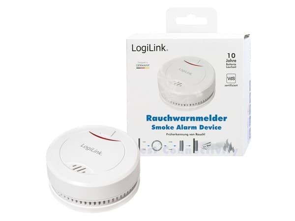 LogiLink SC0010, Optical reflekterende detektor, Trådløs, Hvit, 85 dB, Flate-montert, 10 år
