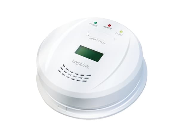 LogiLink SC0111, Karbonmonoksid detektor, Ledning & Trådløs, Hvit, 85 dB, 1 m, Flate-montert
