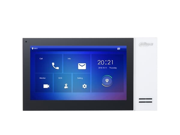Dahua Technology VTH2421FW, 17,8 cm (7"), LCD, 1024 x 600 pikseliä, Kapasitiivinen, H.264, Musta, Valkoinen