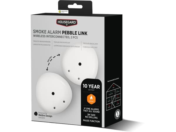HOUSEGARD 2-pak Housegaard Pebble Link, trådløs. Man kan koble max. 12 stk. sammen. Inklusiv 10-års batteri.