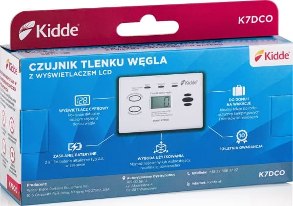 Kidde K7DCO karbonmonoksiddetektor med display
