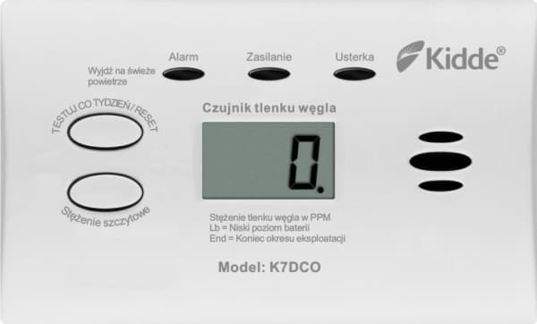 Kidde Hiilimonoksidi-ilmaisin K7DCO näytöllä
