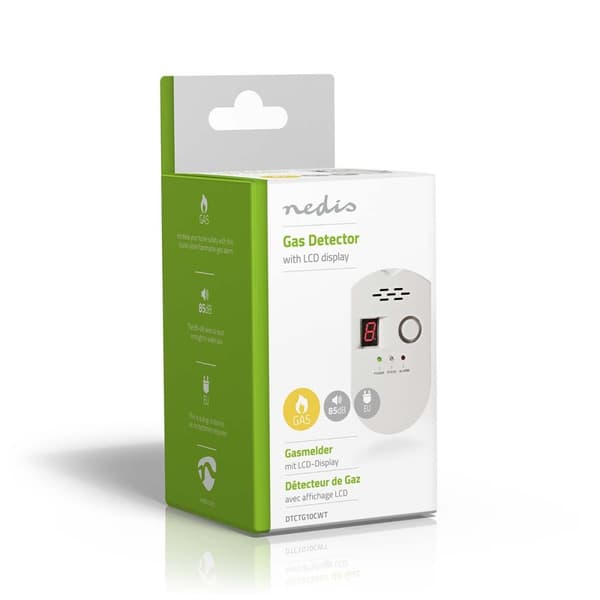 Nedis Gasalarm | Strømforsyning | 85 dB | Hvid