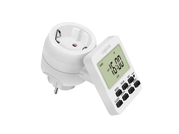 LogiLink ET0014, Daglig/ukentlig, Hvit, Digitalt, LCD, Knapper, 7 dager