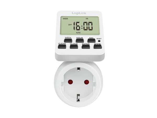 LogiLink ET0014, Daglig/ukentlig, Hvit, Digitalt, LCD, Knapper, 7 dager