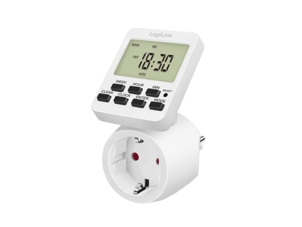 LogiLink ET0014, Daglig/ukentlig, Hvit, Digitalt, LCD, Knapper, 7 dager