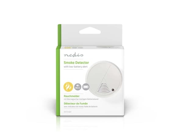 Nedis DTCTS10WT, Luft-prøve detektor, Koblet med ledninger (ikke trådløs), Hvit, Kontor, 85 dB, Flate-montert
