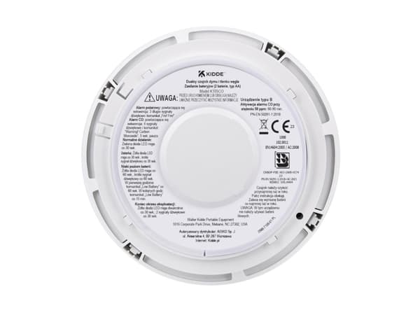 Kidde KID-10SCO, Karbonmonoksid detektor, Trådløs, Hvit, Hjem, Kontor, Batteri, 9 V