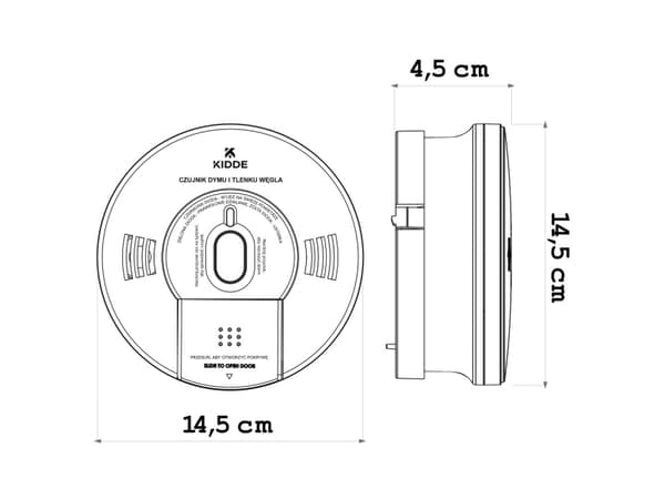 Kidde KID-10SCO, Karbonmonoksid detektor, Trådløs, Hvit, Hjem, Kontor, Batteri, 9 V