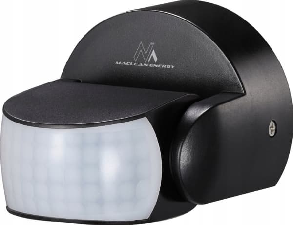 Maclean PIR-liikeilmaisin, infrapuna, IP65, musta, kantama 12m, max. kuormitus 800/1200W, MCE468 B