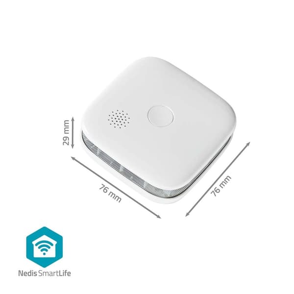 Nedis SmartLife Rökdetektor | Wi-Fi | Batteridriven | Givarlivscykel: 10 år | EN 14604 | Max. batteritid: 24 Månader | 85 dB | Vit | 3 st
