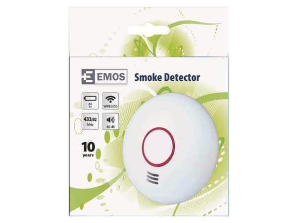 Emos P56500, Trådløs, Hvit, 433 MHz, 85 dB, 20 m, IP20