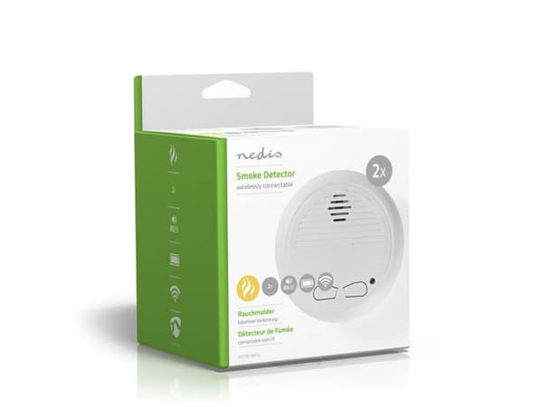 Nedis DTCTSC10WT2, Luft-prøve detektor, Ledning & Trådløs, Hvit, 85 dB, 10 år, Batteri