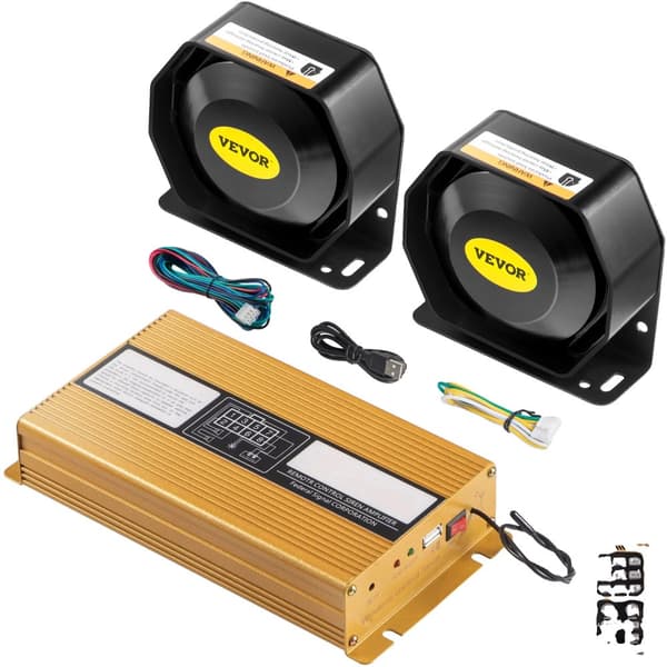 VEVOR Politisirene PA-system, 400W effektudgang, 135dB lydniveau, 8 lydmuligheder