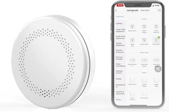 Larmsystem - Smart Rook & Carbon Monoxide Reporter | 2-i-1-detektormätare | Smart rökdetektor Branddetektor | Appoperation SMS -anmälan Vit