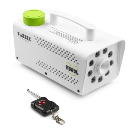 Fuzzix F509LW Party Rökmaskin 500 Watt med 9 RGB lysdioder och trådlös fjärrkontroll - vit