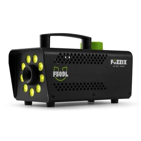 Fuzzix F509L Party Rökmaskin med 9 inbyggda RGB LEDs inkl 250ml Smoke Fluid - svart