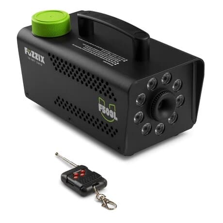 Fuzzix F509L Party Rökmaskin med 9 inbyggda RGB LEDs inkl 250ml Smoke Fluid - svart