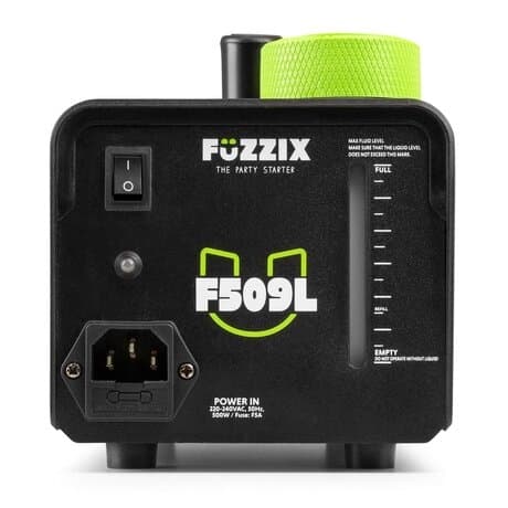 Fuzzix F509L Party Rökmaskin med 9 inbyggda RGB LEDs inkl 250ml Smoke Fluid - svart