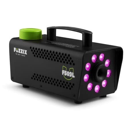 Fuzzix F509L Party Rökmaskin med 9 inbyggda RGB LEDs inkl 250ml Smoke Fluid - svart