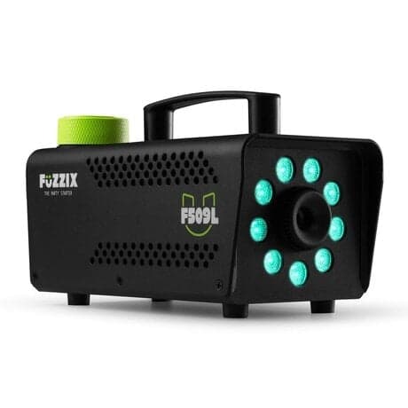 Fuzzix F509L Party Rökmaskin med 9 inbyggda RGB LEDs inkl 250ml Smoke Fluid - svart