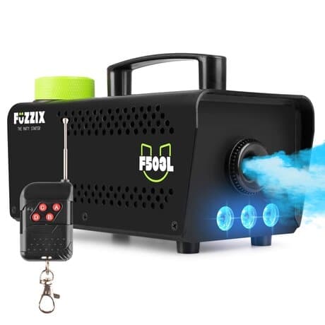 Fuzzix F509L Party Rökmaskin med 9 inbyggda RGB LEDs inkl 250ml Smoke Fluid - svart