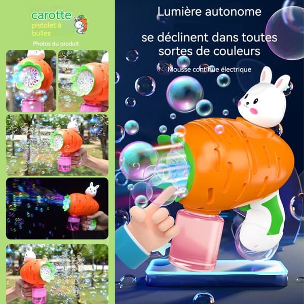 C Maskin för bubblor 16x9x20cm Turnip Bunny leksaks bubbelmaskin med ljus present till barn