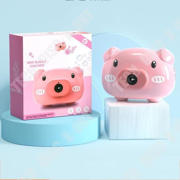 TD® Barns tecknade söt rosa automatisk blåsare och musik elektrisk gris bubbelmaskin Presenter till barn