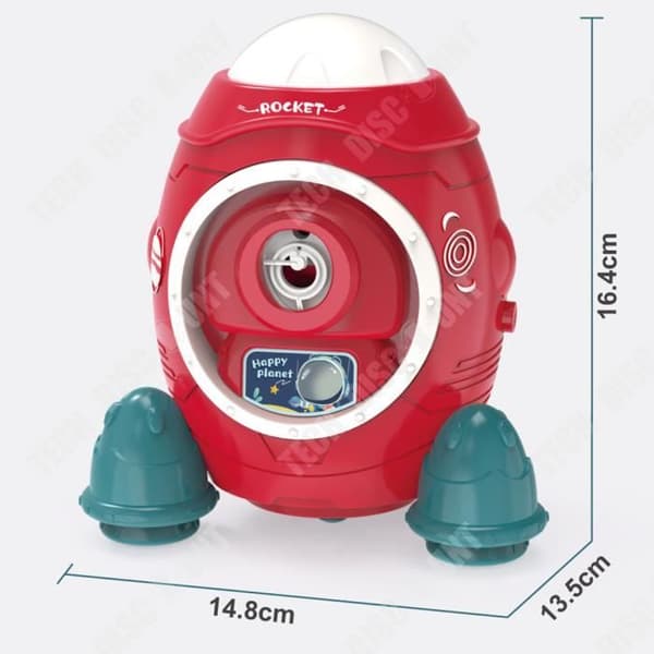 TD® Aviation Rocket Electric Bubble Blowing Machine kommer med glad musikalisk atmosfär och cool belysning.