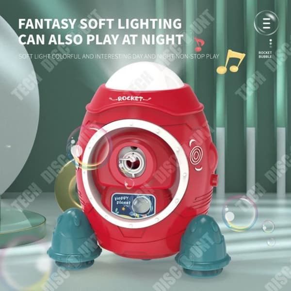 TD® Aviation Rocket Electric Bubble Blowing Machine kommer med glad musikalisk atmosfär och cool belysning.