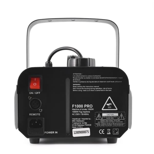 BOOMTONEDJ F1000 PRO - 1000W rökmaskin - 150m3 utgång - Kabel- och HF-fjärrkontroll ingår - Kompakt