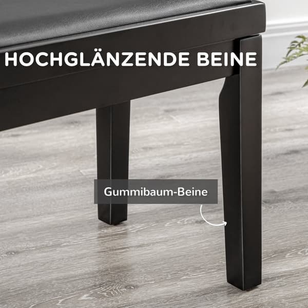 Pianotuoli, 63x33x45-56 cm, Musta