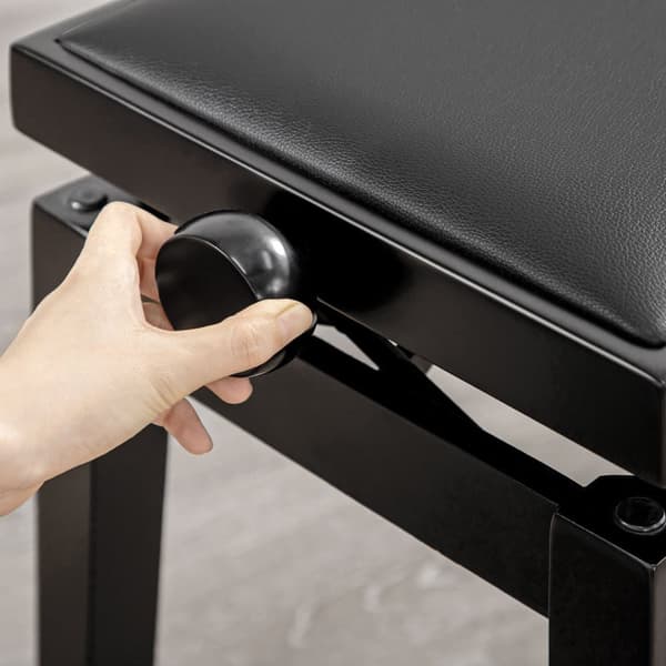 Pianotuoli, 63x33x45-56 cm, Musta