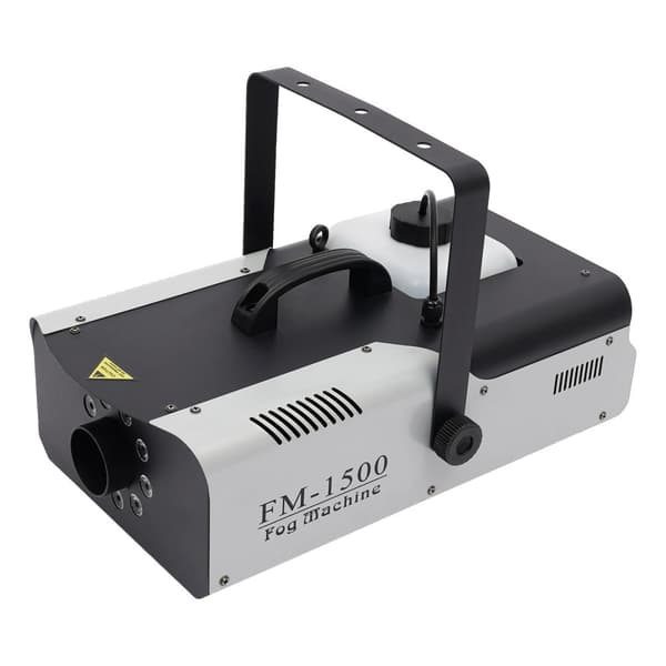Tågemaskine, 1500W effekt, RGB LED-lys,sort