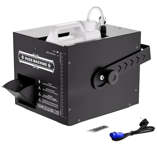 Haze Machine, 1000W Teho, Kompakti Muotoilu, Kauko-ohjaus ja DMX-ohjaus,musta, EU-plugi