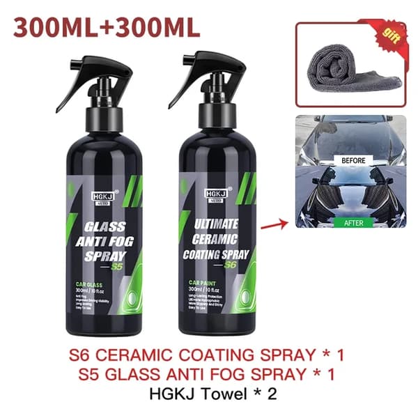 Bil Forrude Anti-dug Spray, Holdbar, Forbedret Kørsels Synlighed, S5-300ml x S6-300ml