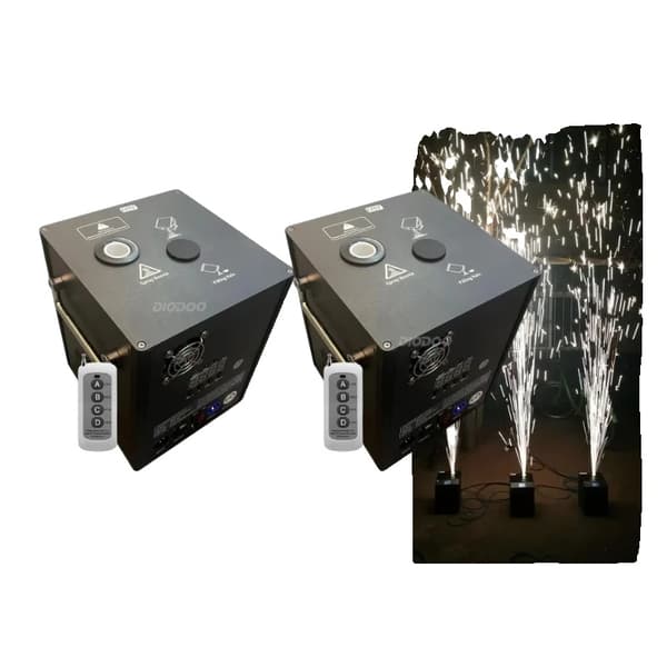 Kall gnistmaskin, fjärrstyrd drift, justerbar spruthöjd,600W, 2 Maskin