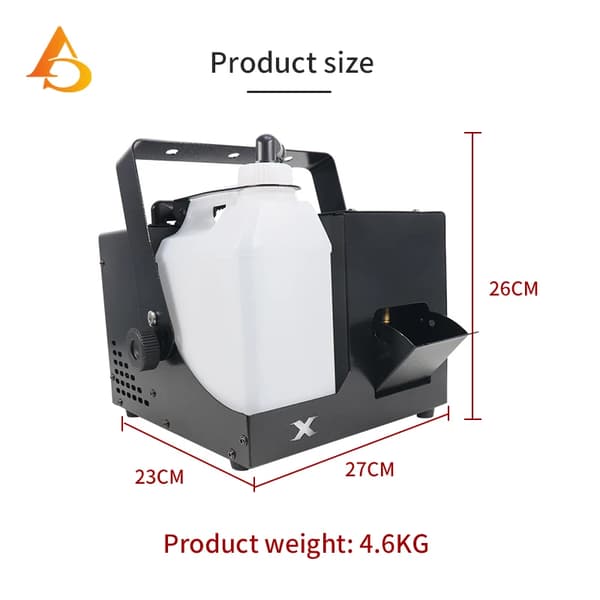 Scenrökmaskin, 1000W effekt, 2L kapacitet, DMX-kontroll,220V, EU-kontakt