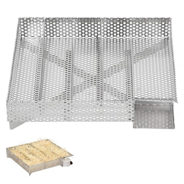 ECD Germany Rustfrit stål kuppel med 5 kamre til Sparkbrand, 20,5x20,5 cm, kold grå generator til koldtraktorer og røg i rygeren, boldgrill