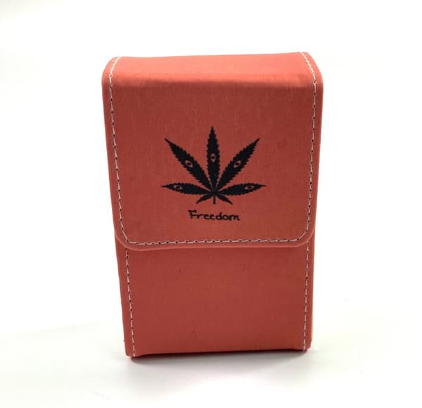 Belt Cigarette case - Persikefärgad / Orange löv