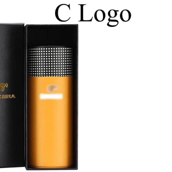 Rejse Humidor, Cedertræ Konstruktion, Bærbar Design, Gul C-logo