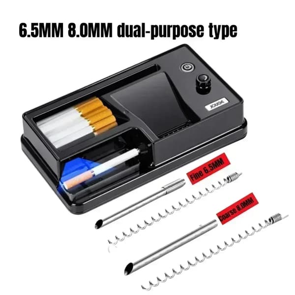 Tobaksmaskin, dubbelanvändning för 6,5 mm och 8,0 mm, användarvänlig automatisk drift,EU-Svart-8MM 6.5MM