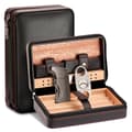 Miniatyrbillede 2 af 2: Bærbar Cigar Humidor, Læder- og Cedertræsbyggeri, Inkluderer Cutter og Lighter,Med Cutter Lighter