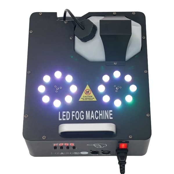 2000W LED Dimma Maskin, Justerbar Munstycke, Snabb Uppvärmning,svart