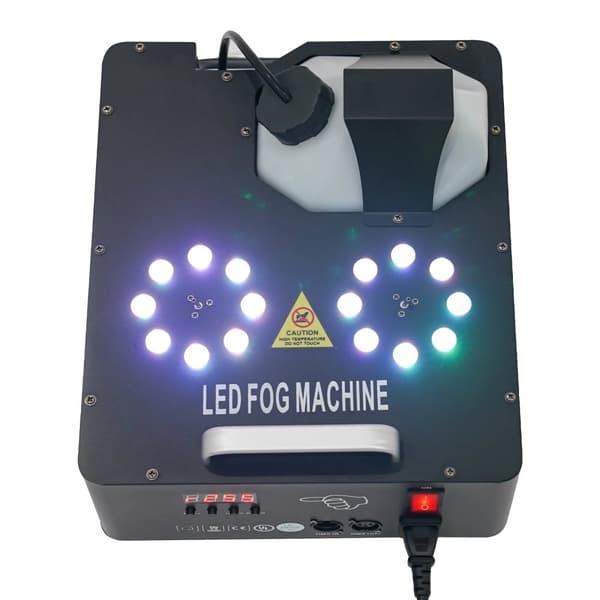 2000W LED Dimma Maskin, Justerbar Munstycke, Snabb Uppvärmning,svart