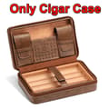 Miniatyrbild 2 av 2: Cigarr Humidorlåda, Rese Läder, Cedertäckt,Endast brun låda