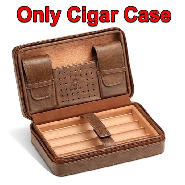 Cigarr Humidorlåda, Rese Läder, Cedertäckt,Endast brun låda