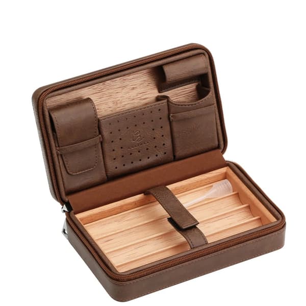 Rejsetui Cigar Etui, Cedertræ Konstruktion, Bærbar Design,GALINER 1 Brun