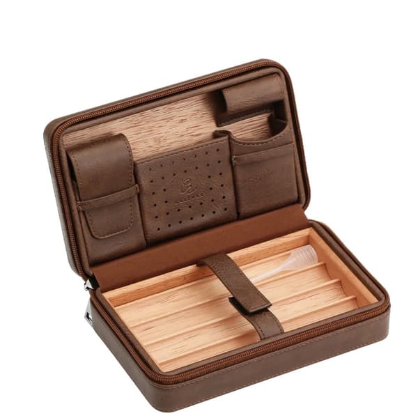 Rejsetui Cigar Etui, Cedertræ Konstruktion, Bærbar Design,GALINER 1 Brun
