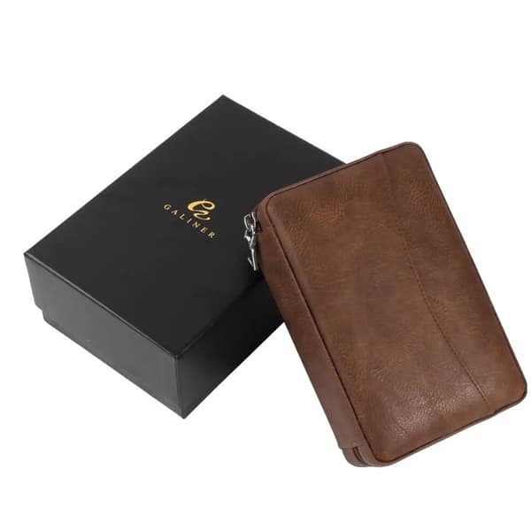Cigarrhumidor Resväska, Hållbar Läder, Rymmer 4 Cigarrer,BRUN